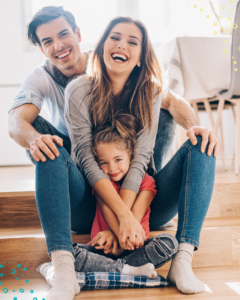 Mother, father and child together